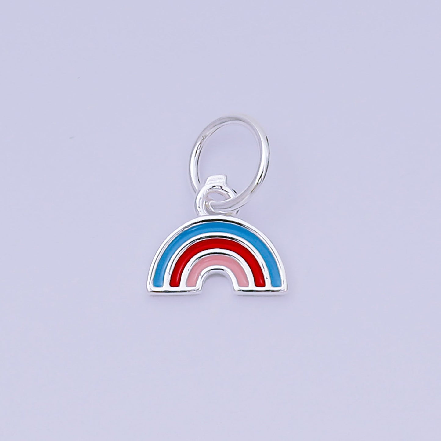 S925 Sterling Silver Multicolor Enamel Rainbow Mini Charm | SL-430