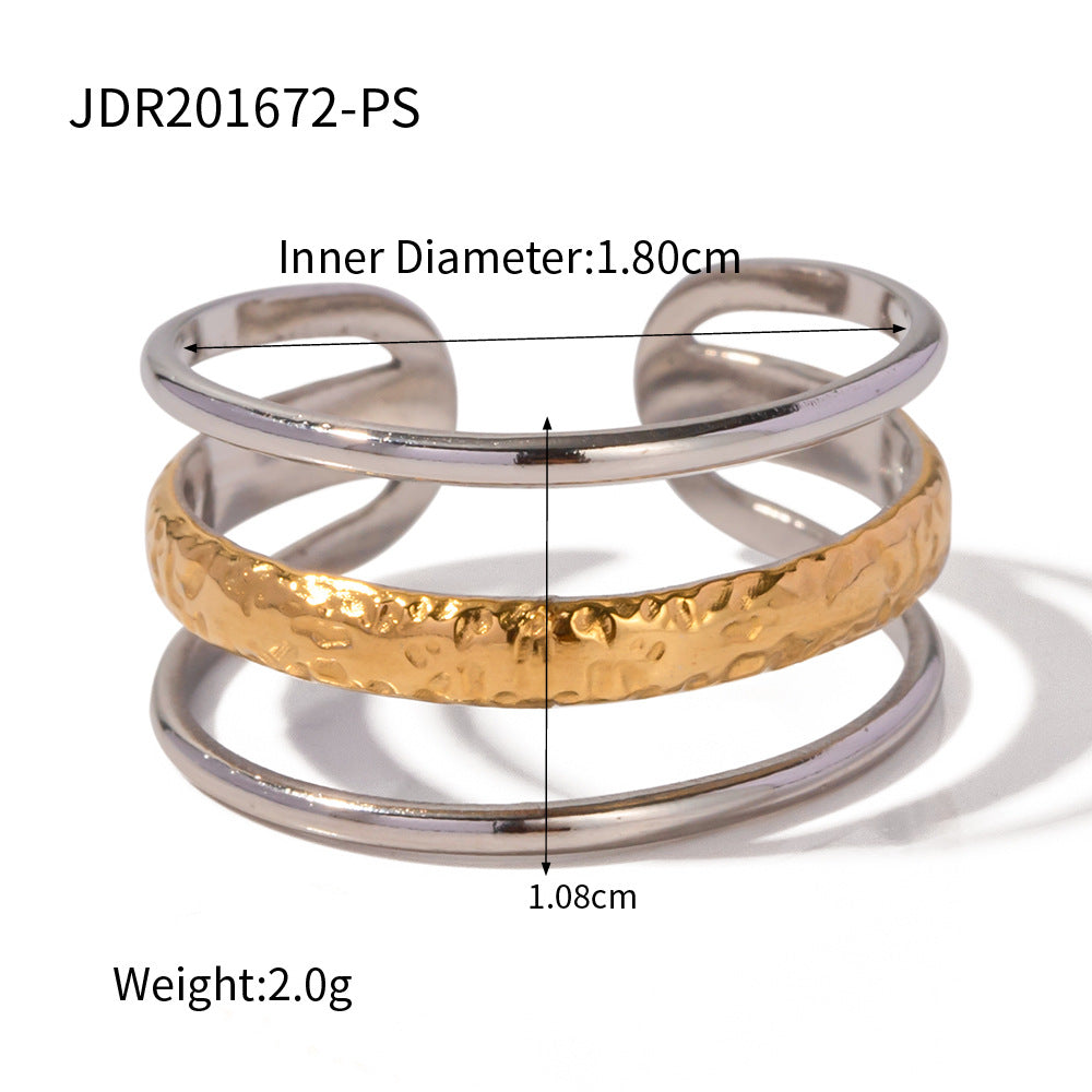 Stainless Steel Three-Layer No Pigment Ring
