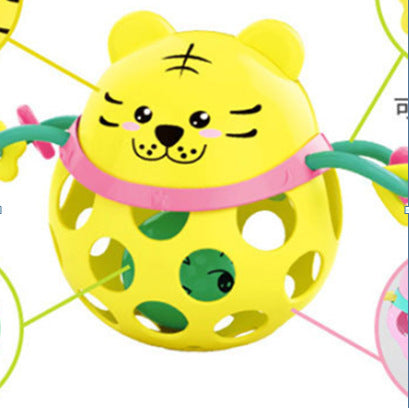 Baby Hand Rattle Toy with Soft Rubber Teether Ball