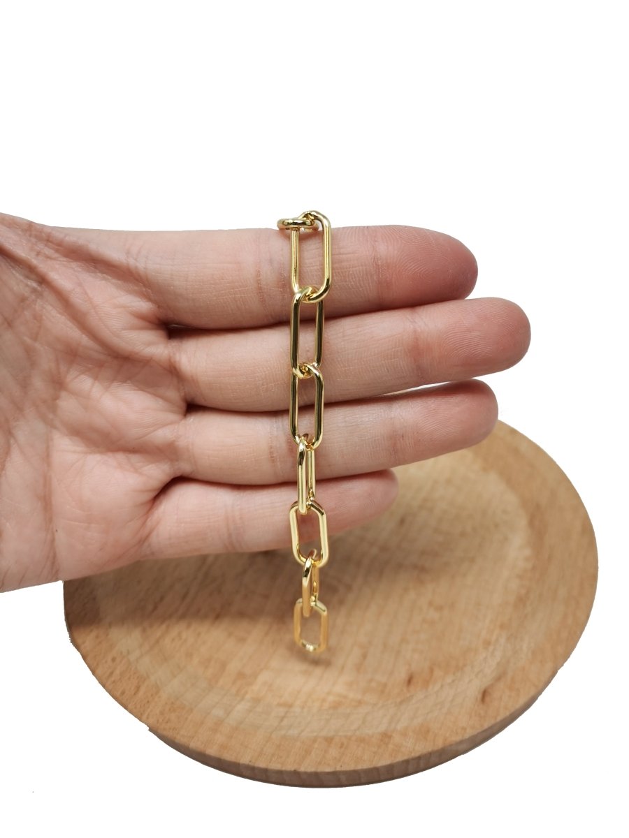 Chunky Paperclip Chain Necklace 17.4X7.3mm, 24K Gold Filled Jumbo Link PAPER CLIP 1 Yard Lead Nickel Free, Unfinished Link Chain | ROLL-186 ROLL-073