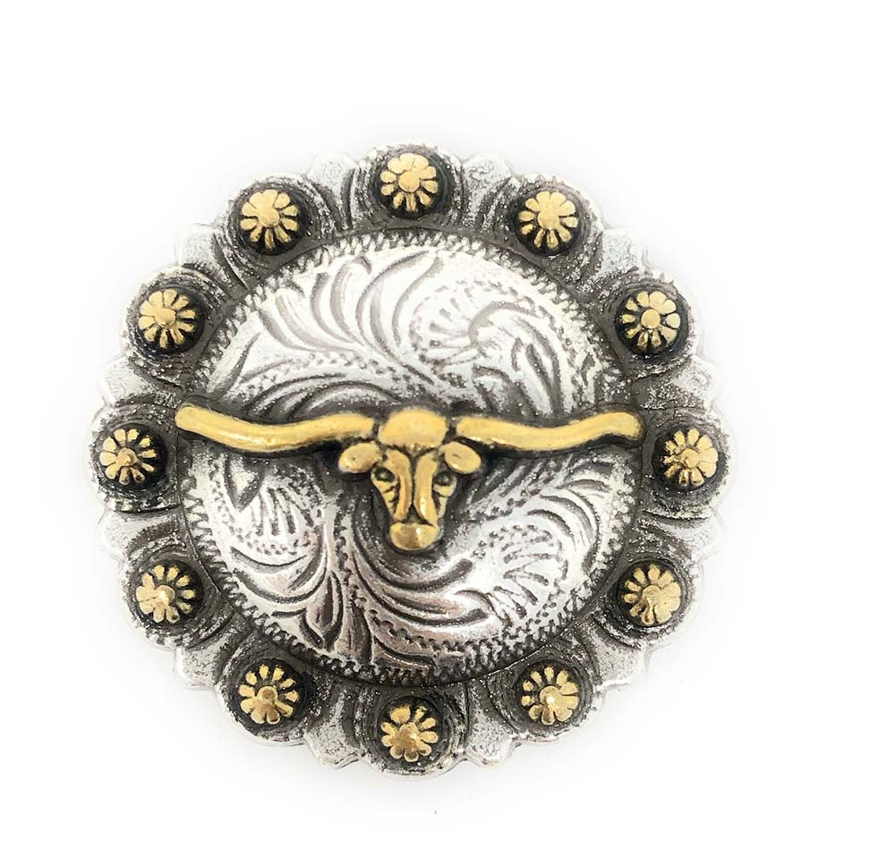 AJ Tack Longhorn Steer Berry Concho