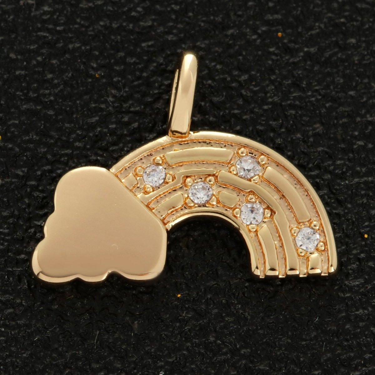 Dainty 18k Gold Filled Rainbow Charm with Cloud M-788