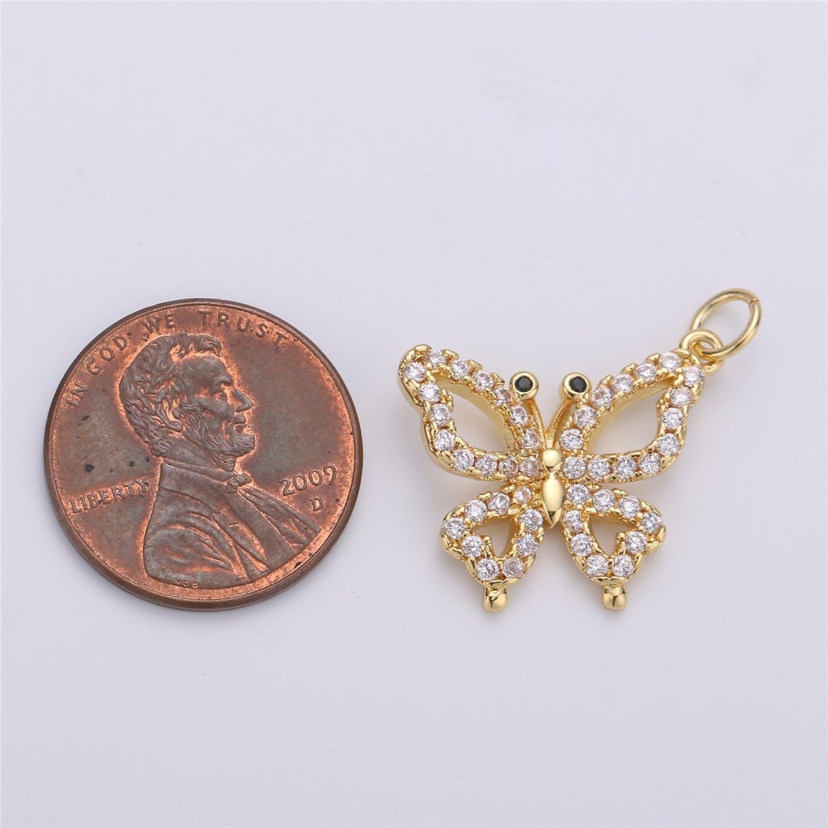 Dainty Gold Filled Butterfly Charm D-777
