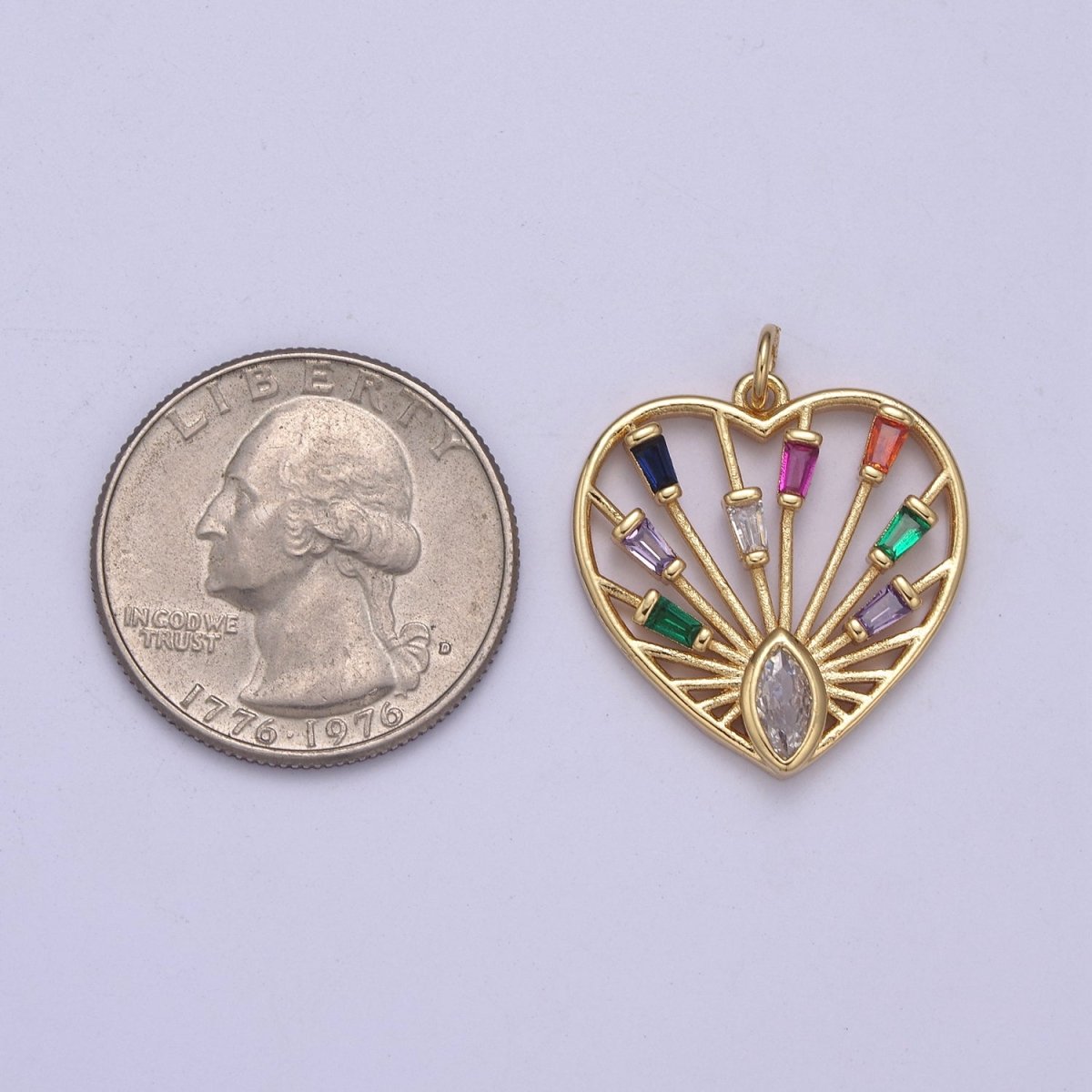 Dainty Heart Charm Colorful Love Me Pendant for Valentine Jewelry Inspired 14K Gold Filled Heart Charm N-404 N-405