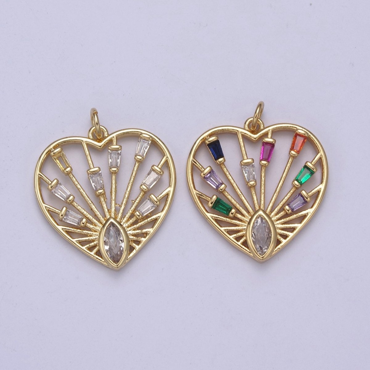 Dainty Heart Charm Colorful Love Me Pendant for Valentine Jewelry Inspired 14K Gold Filled Heart Charm N-404 N-405
