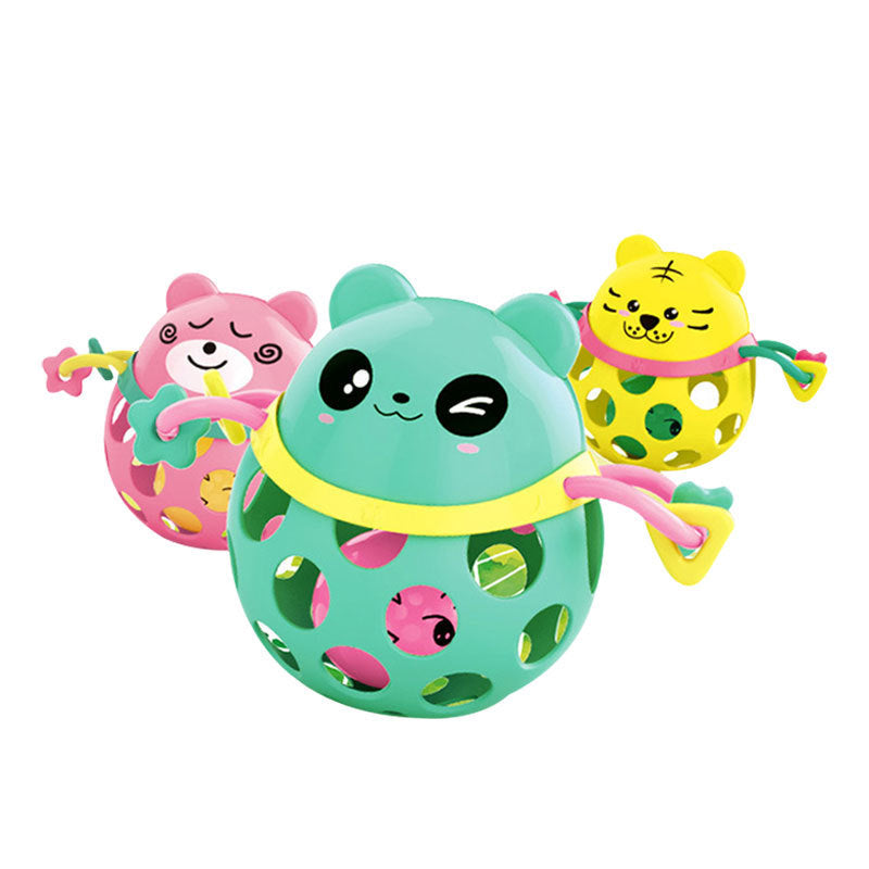 Baby Hand Rattle Toy with Soft Rubber Teether Ball