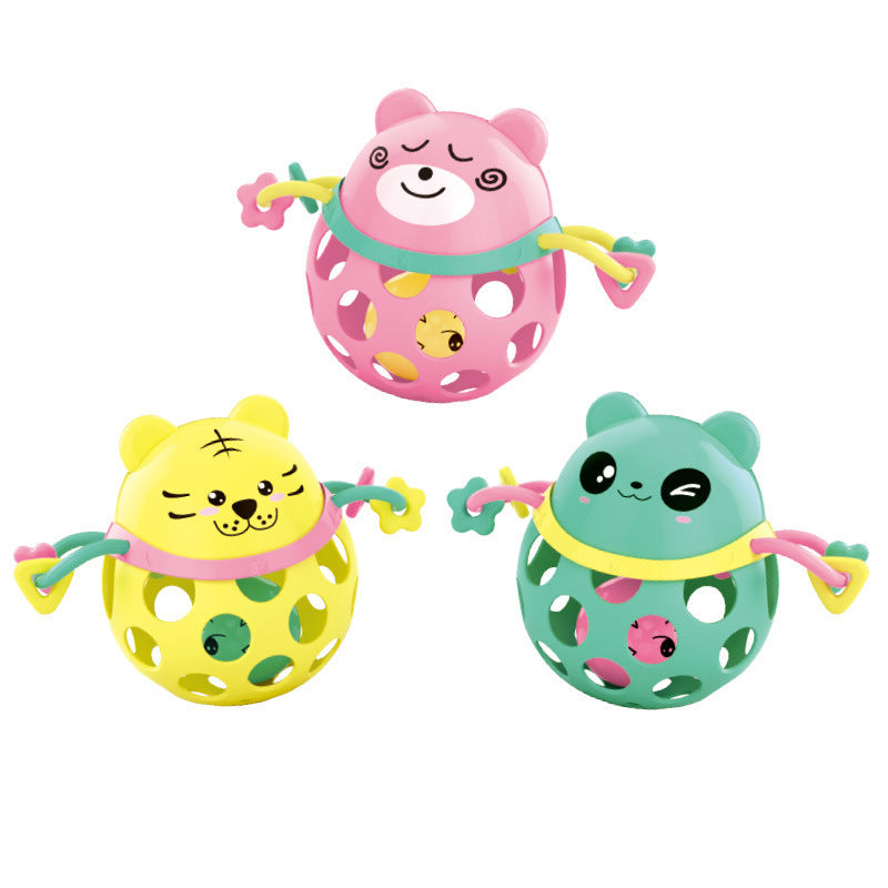 Baby Hand Rattle Toy with Soft Rubber Teether Ball