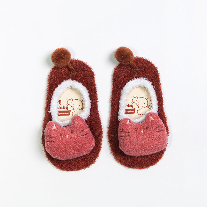 Cute Cartoon Feather Non-Slip Baby Socks for Kids