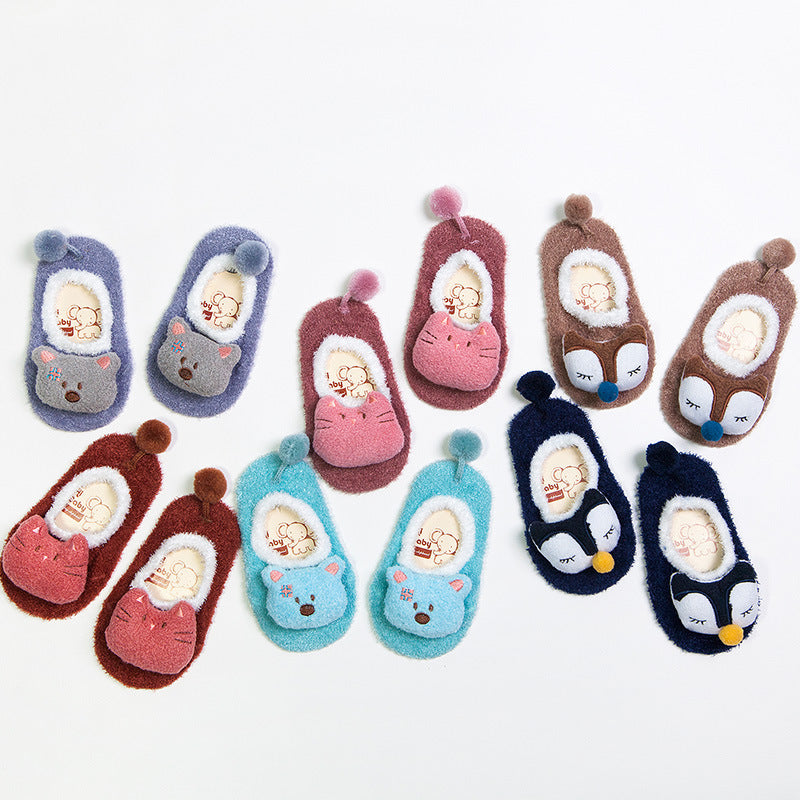 Cute Cartoon Feather Non-Slip Baby Socks for Kids