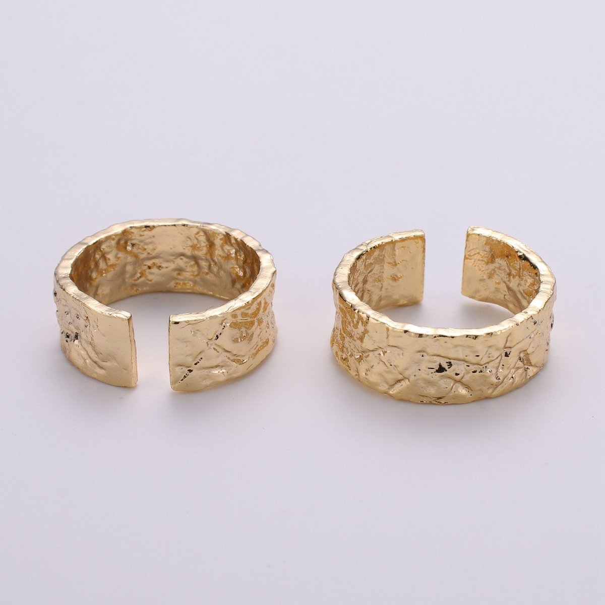 Gold Hammered Band--Men's Gold Adjustable Ring--Stackable Band--Simple and Unique--Gold Plated Hammered Band-Rustic Band