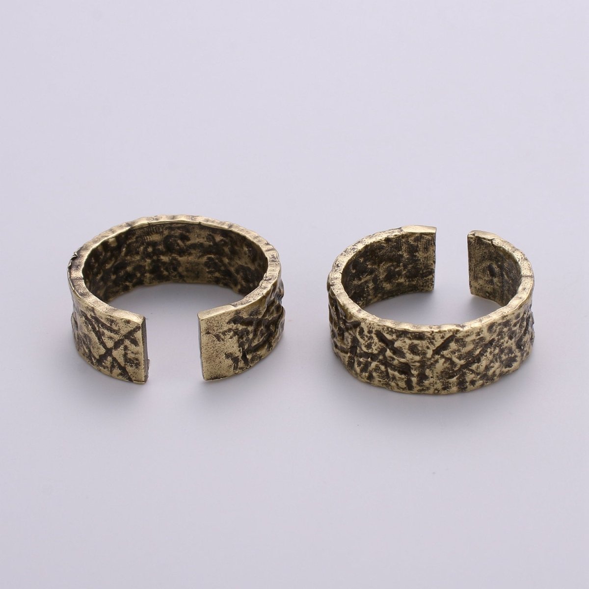 Gold Hammered Band--Men's Gold Adjustable Ring--Stackable Band--Simple and Unique--Gold Plated Hammered Band-Rustic Band