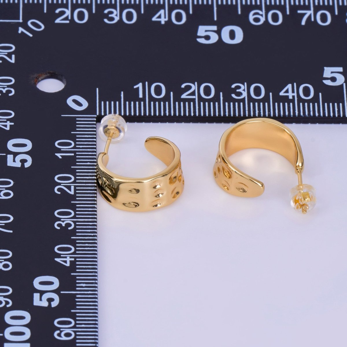 Gold Hammered Hoop Earrings Gold Filled Hammered Earrings, Textured Hoop Earrings, Vintage Style, Gold Minimalist Earrings K-406