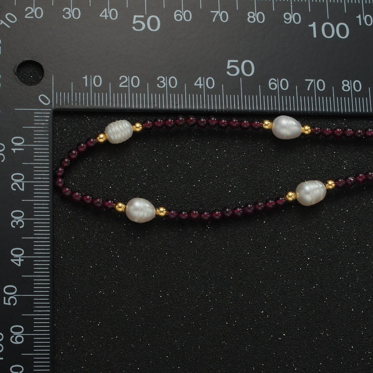 Handmade Purple Amethyst Beaded Chain Necklace with Freshwater Pearl 15.55 Inch with Extender | WA2572