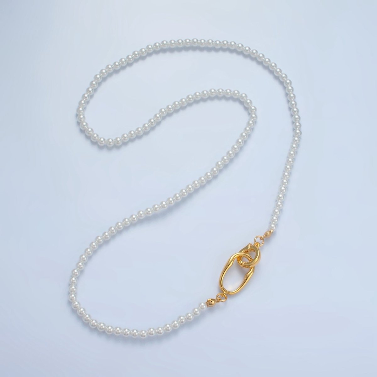Handmade Shell Pearl Beaded Chain Necklace 17.3 inch | WA2571