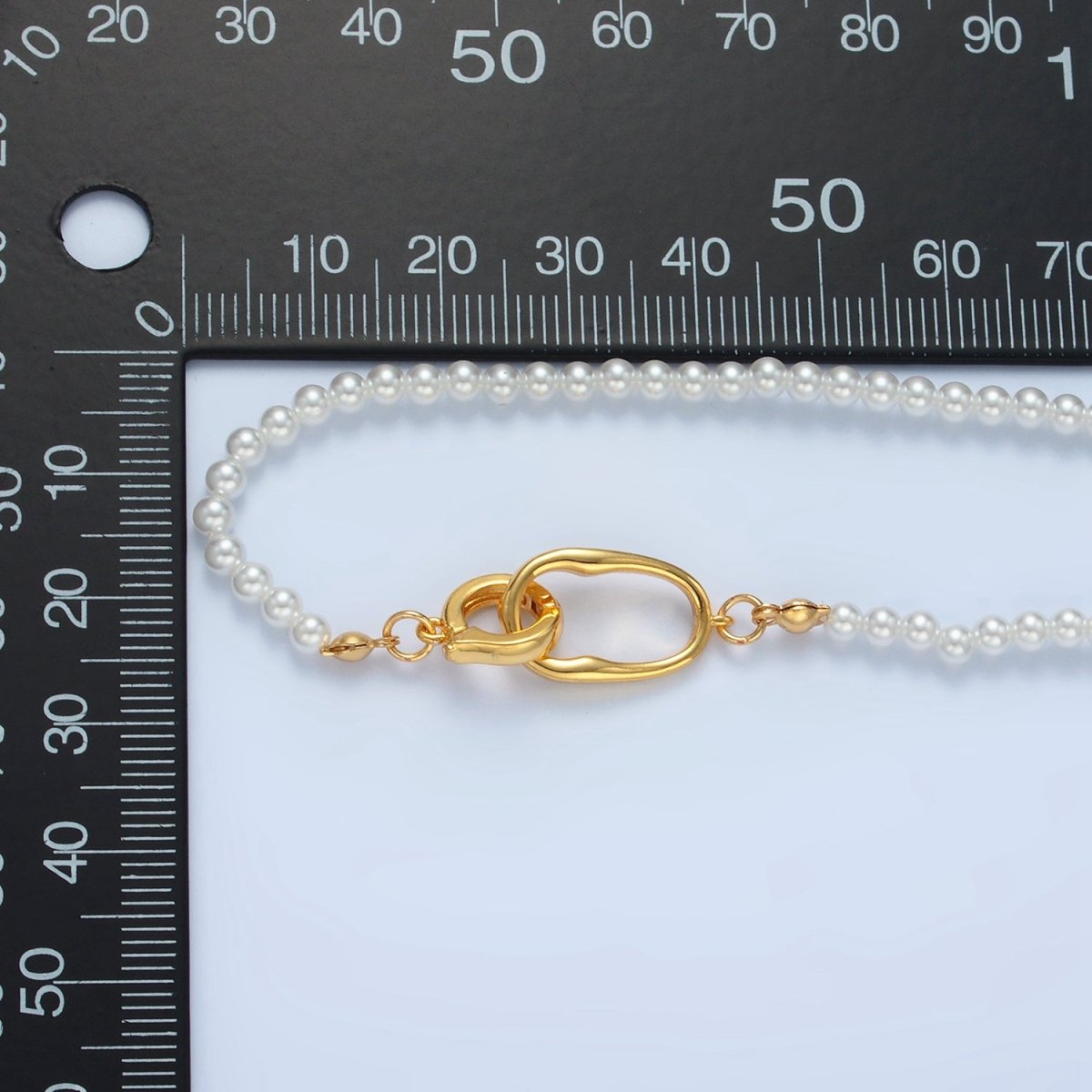 Handmade Shell Pearl Beaded Chain Necklace 17.3 inch | WA2571
