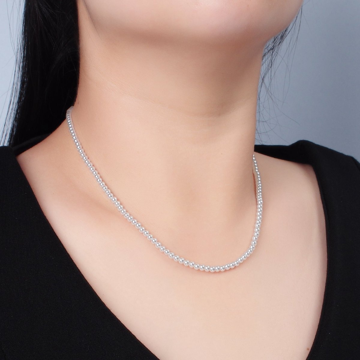 Handmade Shell Pearl Beaded Chain Necklace 17.3 inch | WA2571