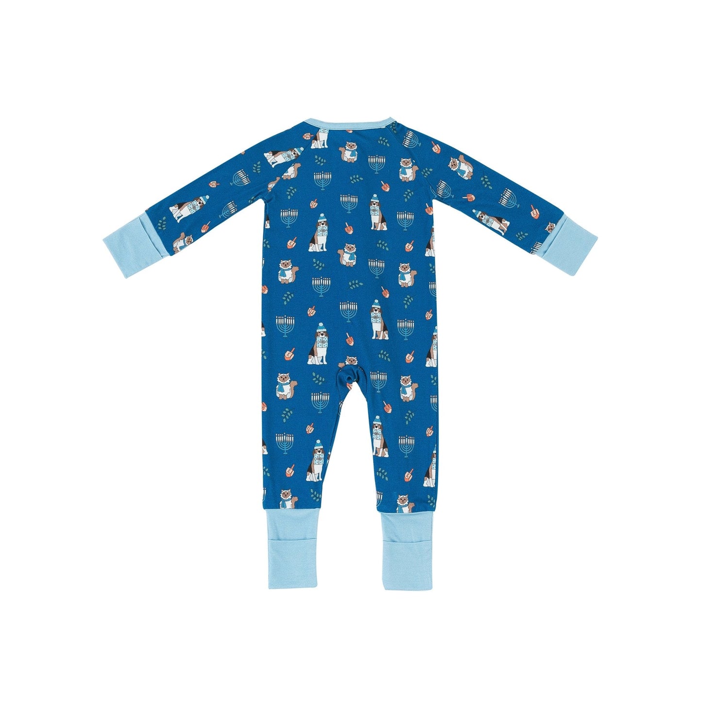 Hanukkah Pets (Convertible Zip Footies) - Blue