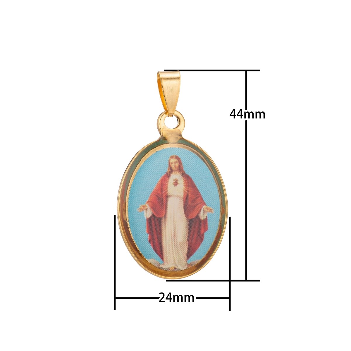 Jesus Pendant, Jesus Christ Charm God Gold Pendant, God Pendant, Religious Jewelry, for Layering Necklace J-573
