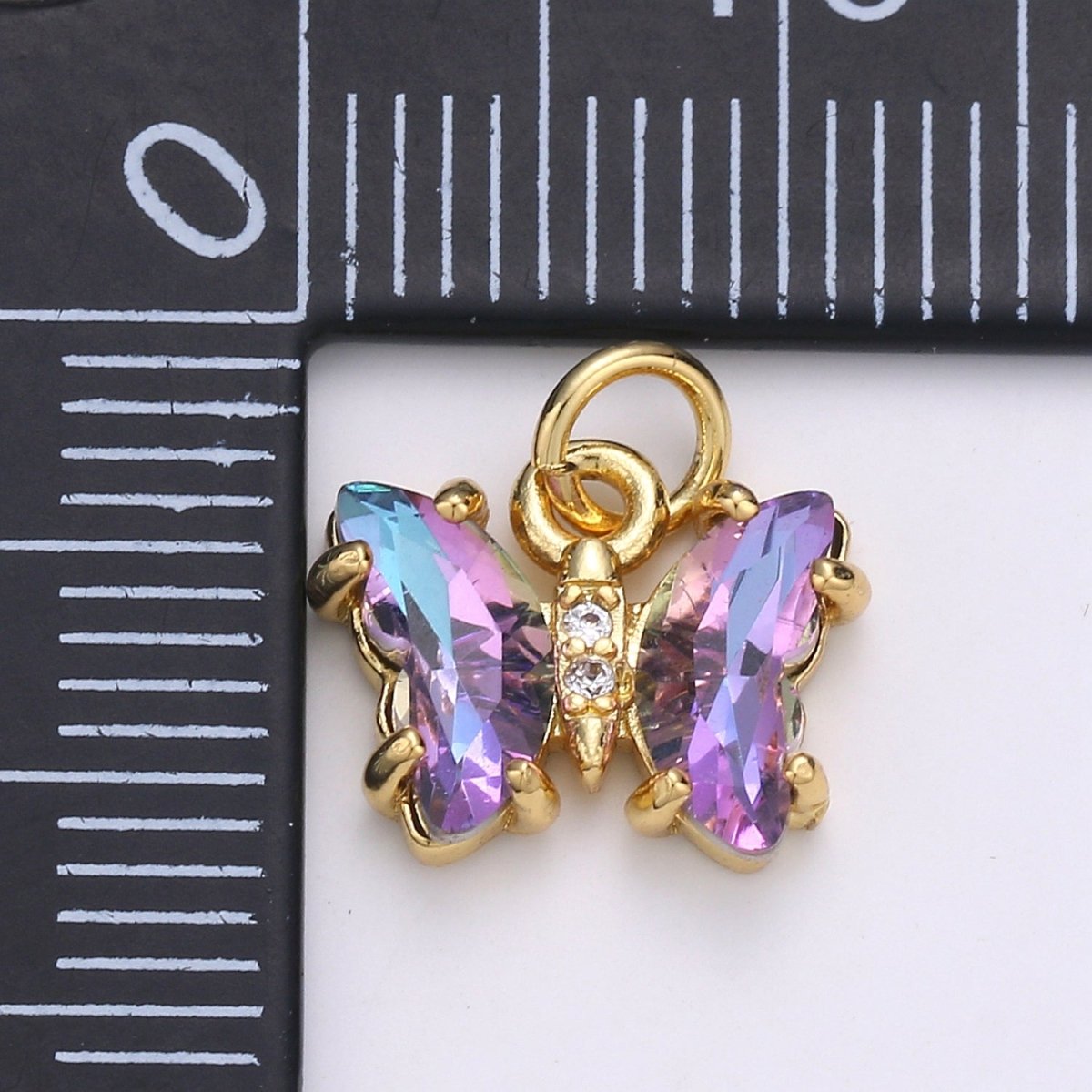 Mini Gold Filled Acrylic Butterfly Charm  D819 E023 E025