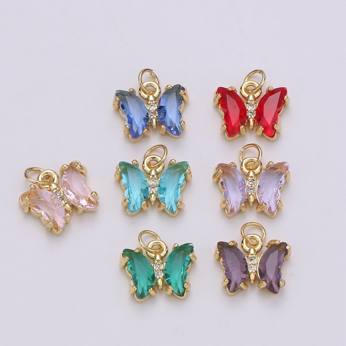Mini Gold Filled Acrylic Butterfly Charm  D819 E023 E025