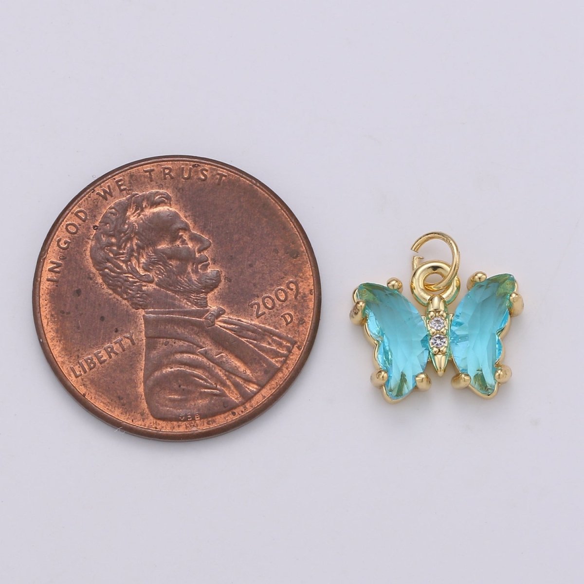 Mini Gold Filled Acrylic Butterfly Charm  D819 E023 E025