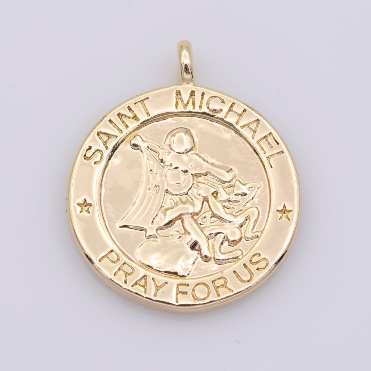 Mini Gold Filled Saint Michael Charm Pendant Pray For Us Jewelry Inspired M481