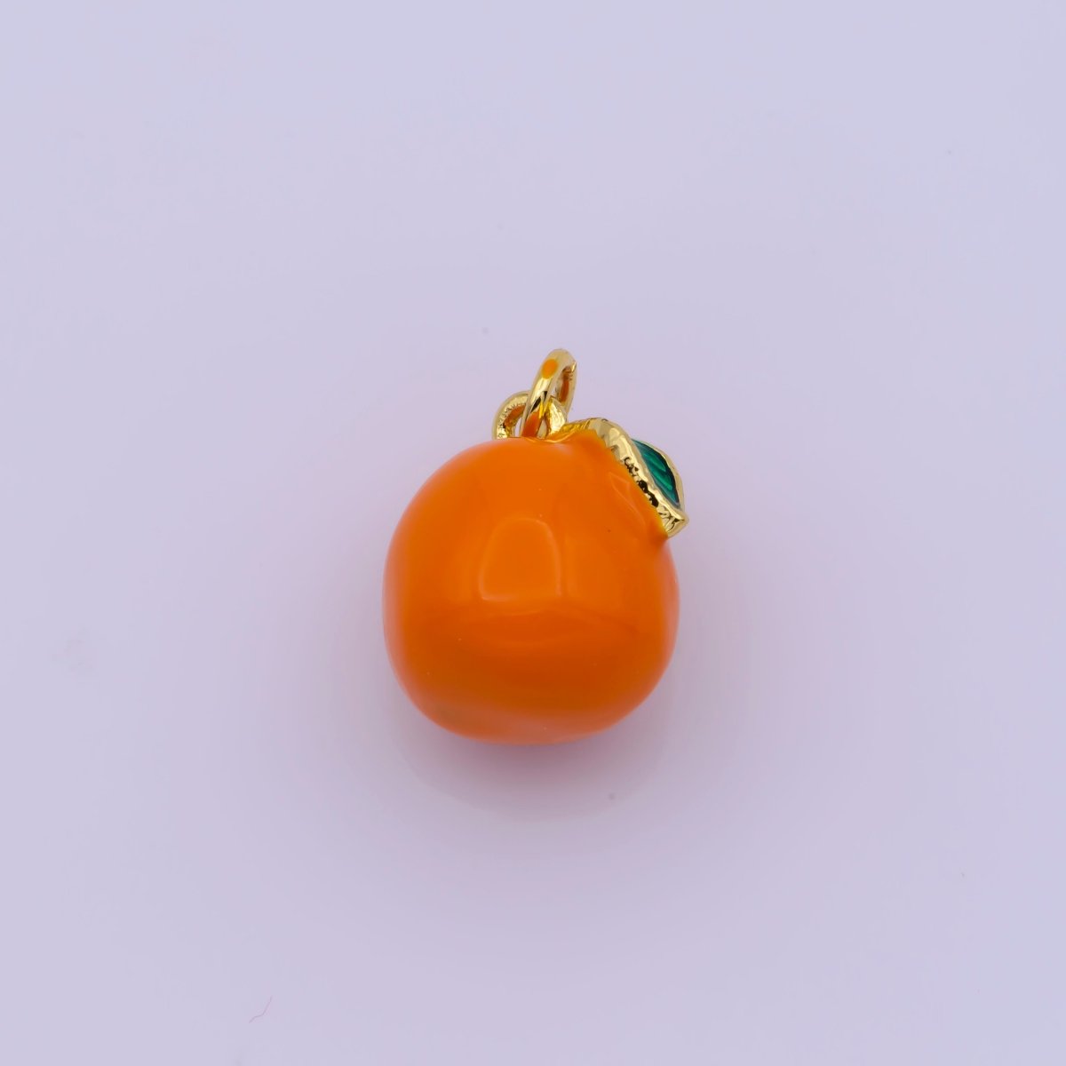 Mini Gold Orange Charm Enamel Tangerine Pendant M-827