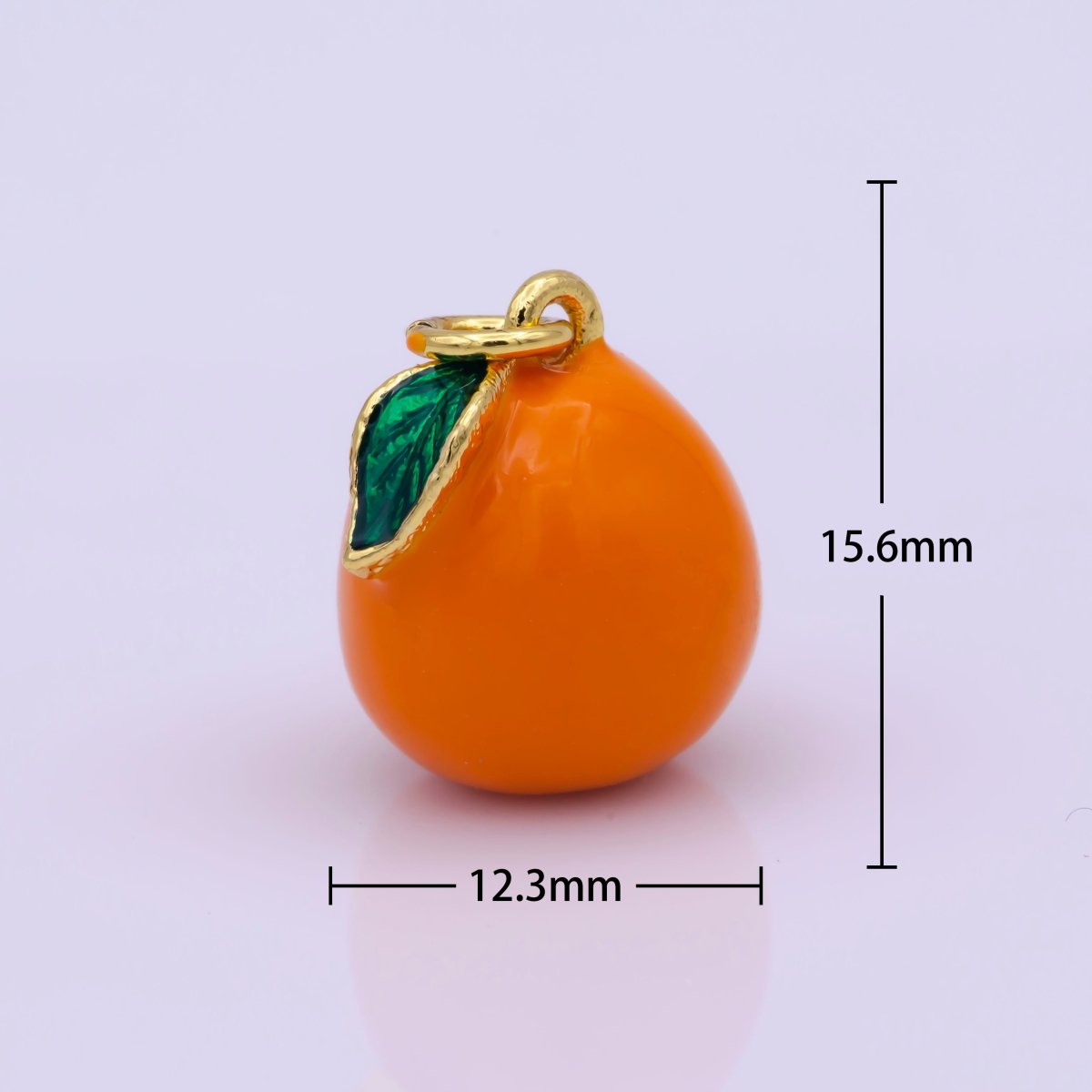 Mini Gold Orange Charm Enamel Tangerine Pendant M-827