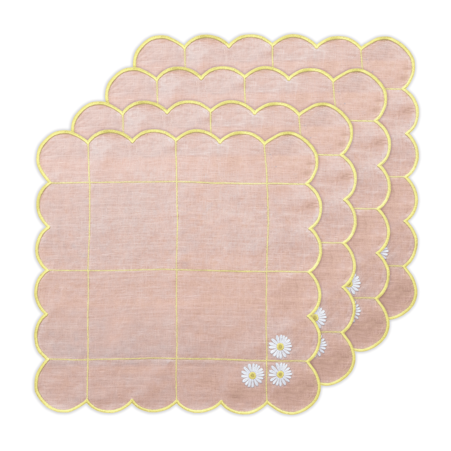 Hand Embroidered Trellis Napkin 18" x 18" (Set of 4)