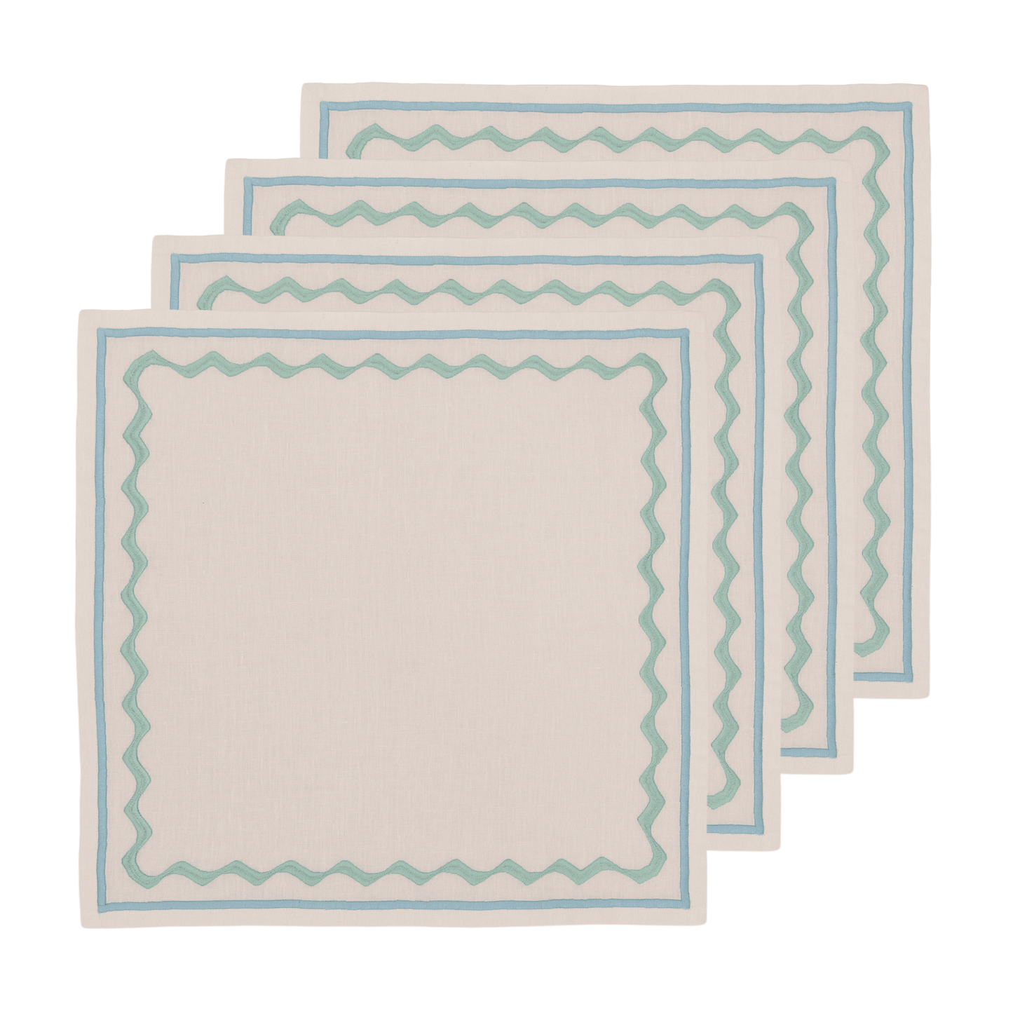 Embroidered Ripple Stitch Napkins 18" x 18" (Set of 4)