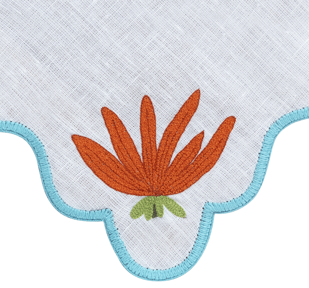 Hand Embroidered Heirloom Petals Napkins 18" x 18" (Set of 4)
