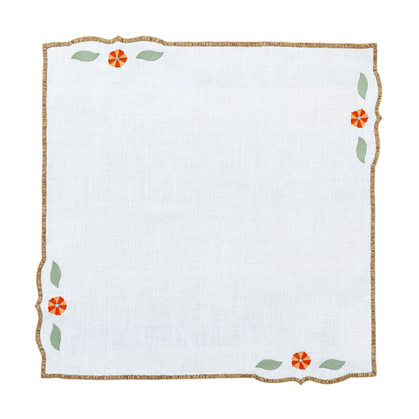 Hand Embroidered Heirloom Petals Napkins 18" x 18"  (Set of 4)