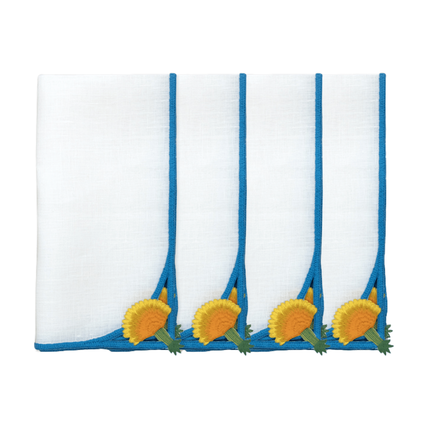 Hand Embroidered Heirloom Petals Napkins 18" x 18" (Set of 4)