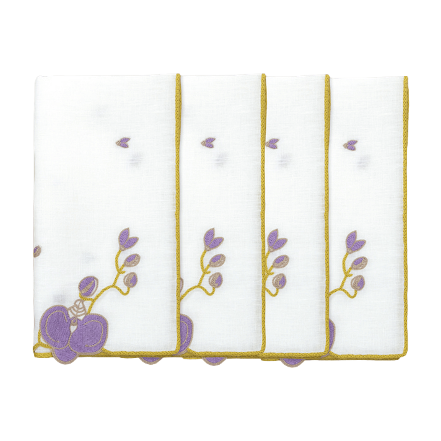 Hand Embroidered Vintage Floral Napkin 18" x 18" (Set of 4)