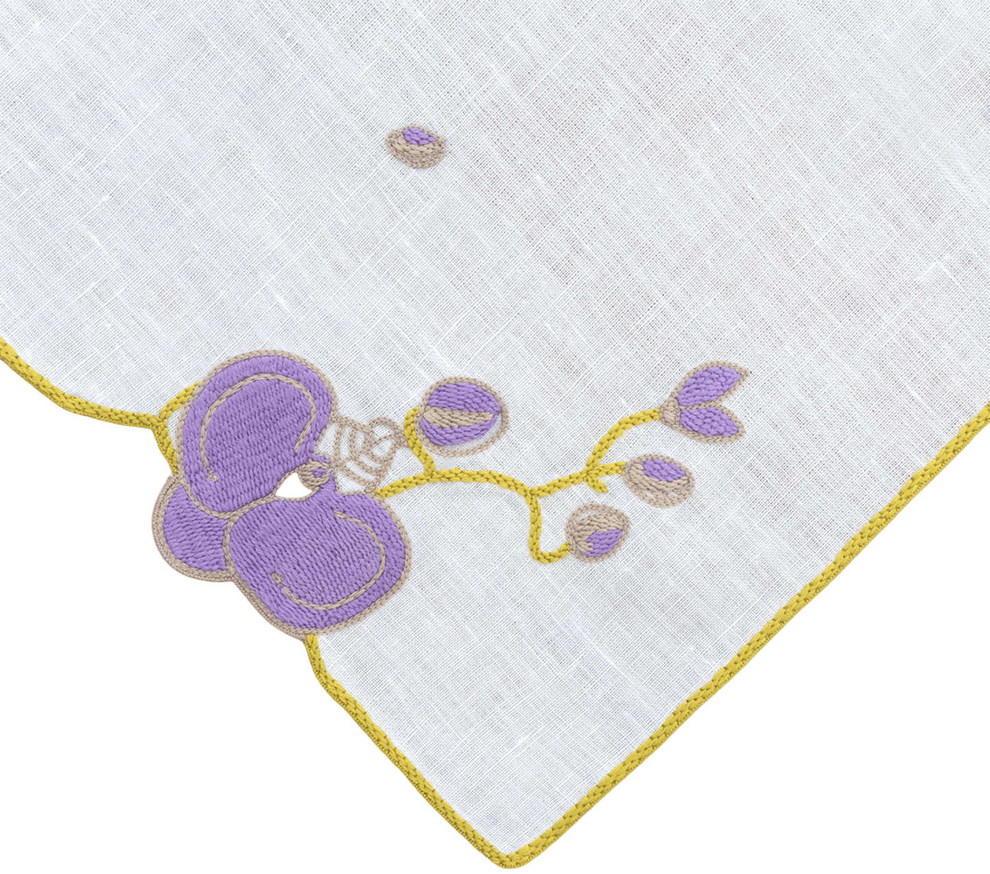 Hand Embroidered Vintage Floral Napkin 18" x 18" (Set of 4)