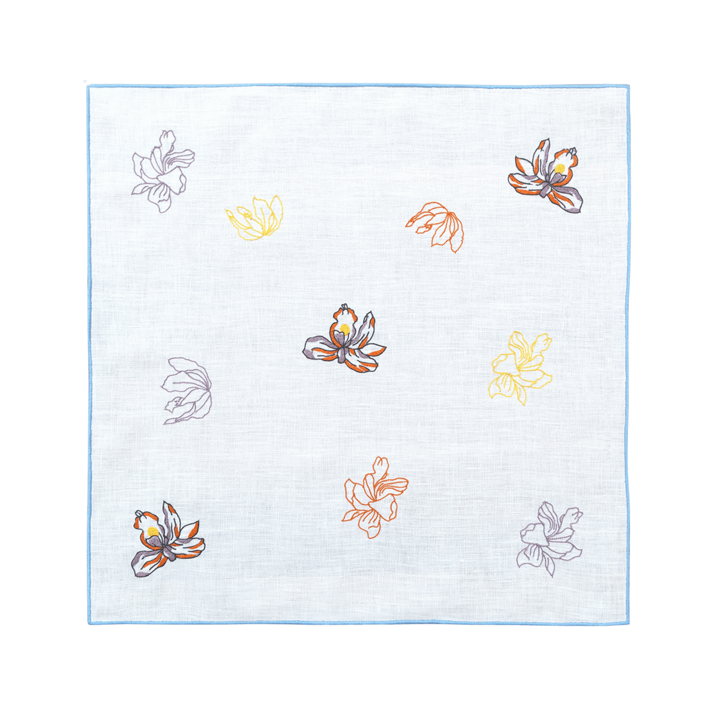 Hand Embroidered Floral Fresco Napkins 18" x 18" (Set of 4)
