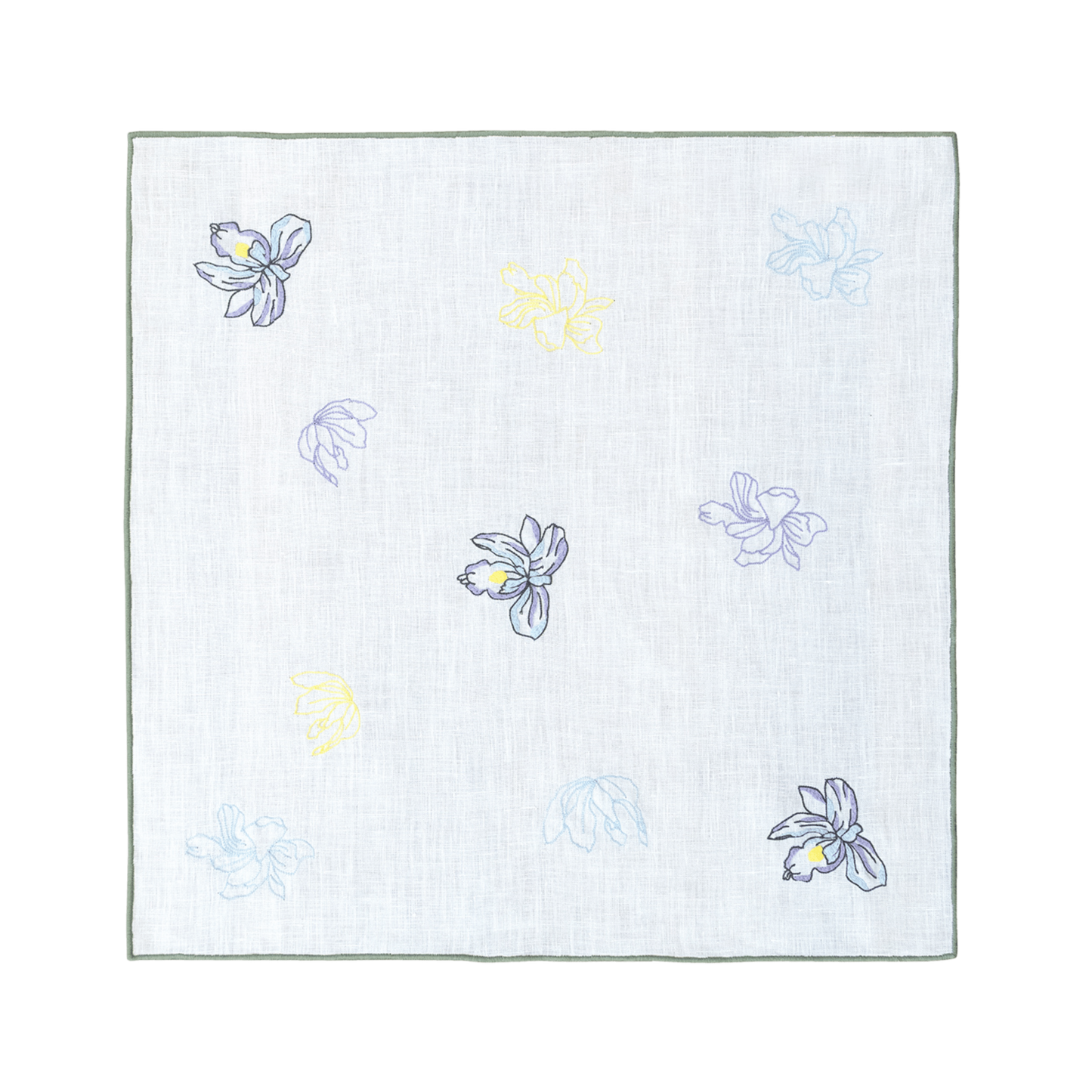 Hand Embroidered Floral Fresco Napkins 18" x 18" (Set of 4)