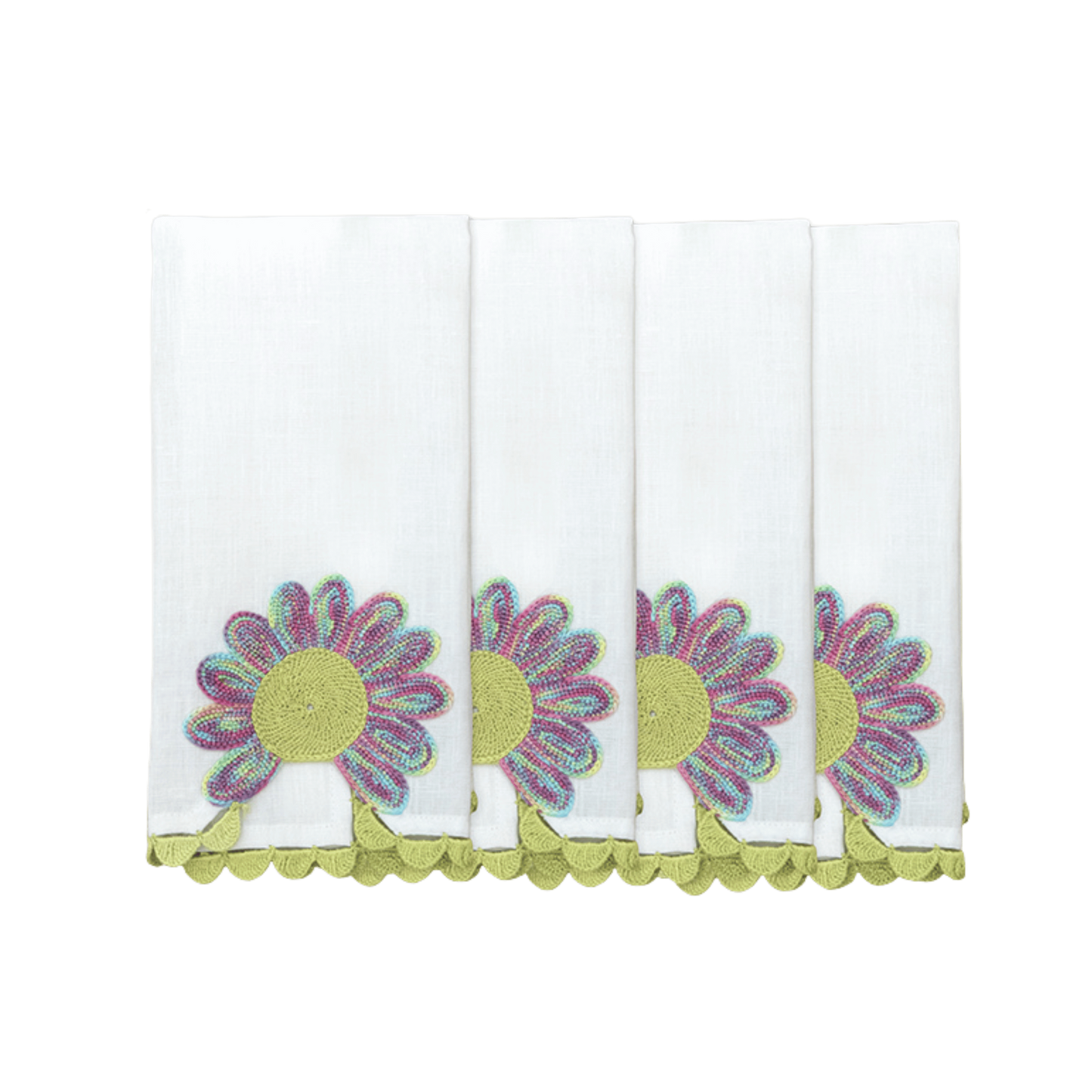 Hand Crochet Napkins 18" x 18" (Set of 4)