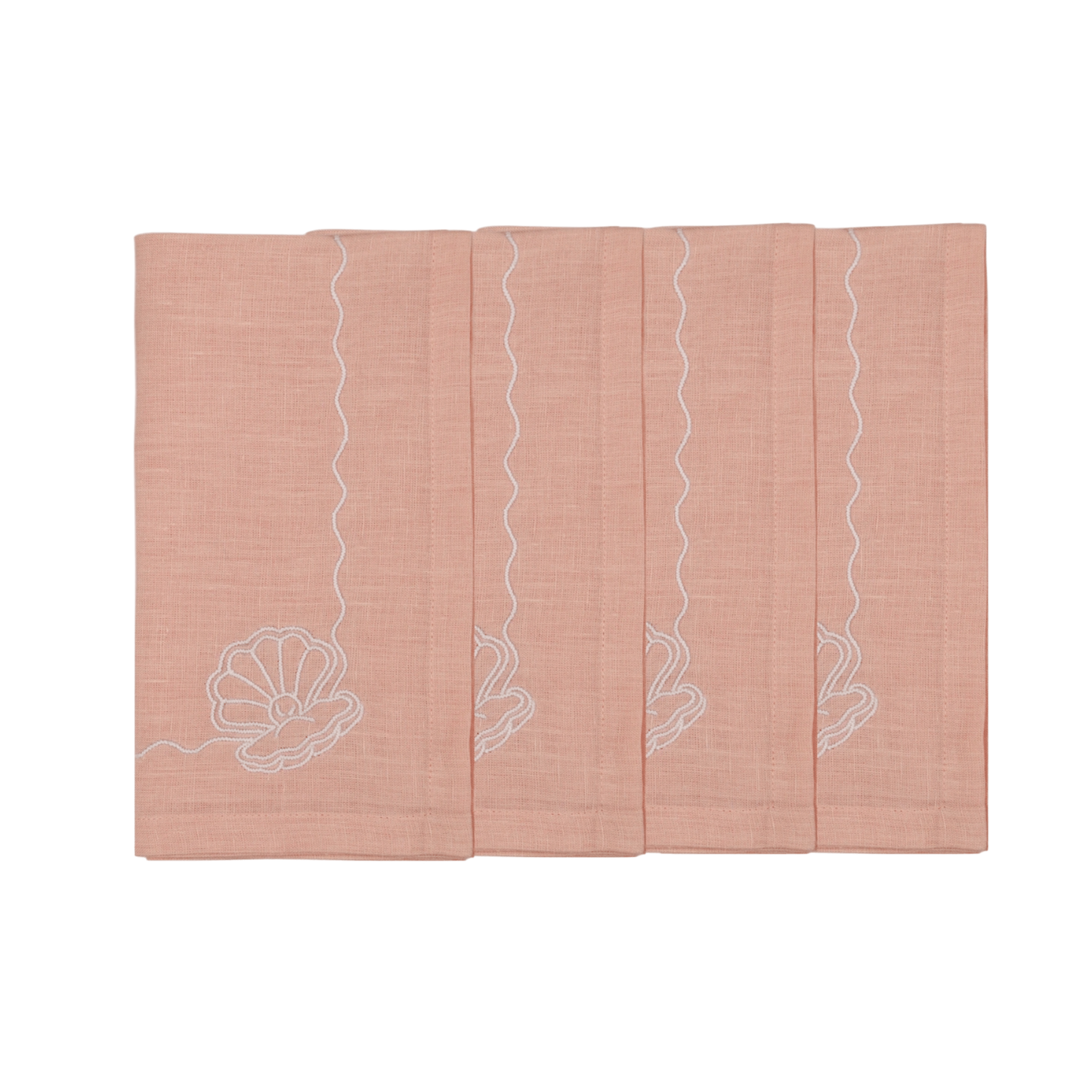 Hand Embroidered Marine Life Napkins 18" x 18" (Set of 4)