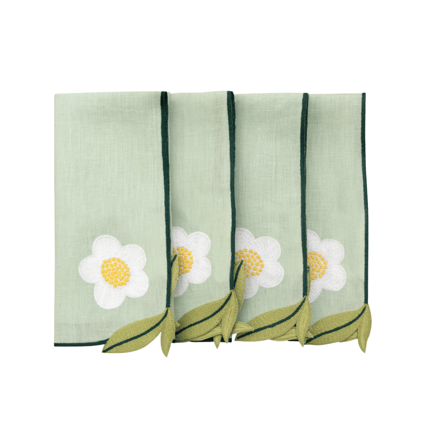 Hand Embroidered Trellis Napkins 18" x 18" (Set of 4)