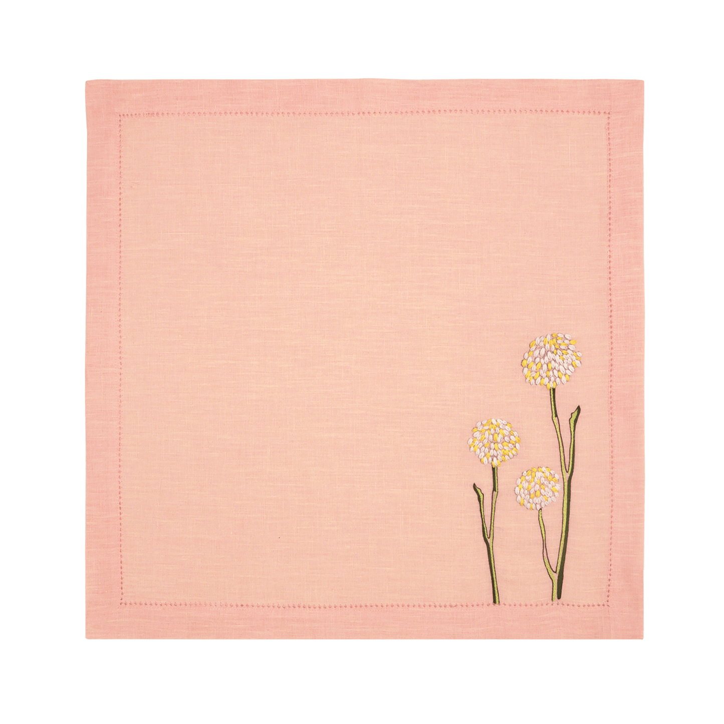 Hand Embroidered Flora and Flutter Napkins 18" x 18" (Set of 4)