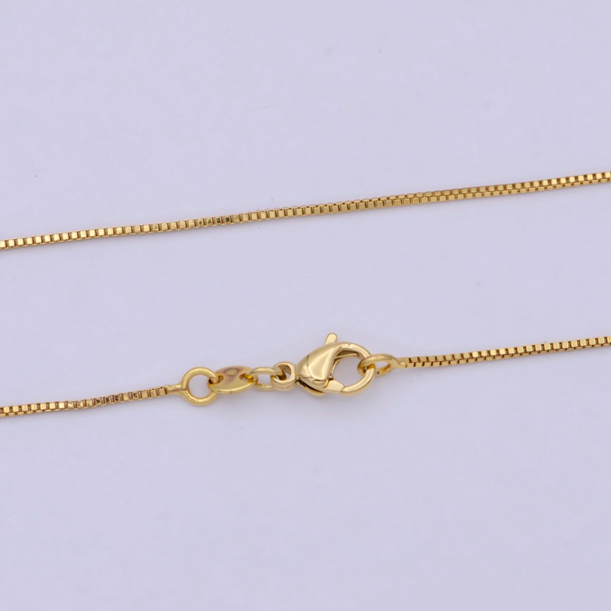 0.8 mm Chain box necklace, 24k gold filled chain box, Dainty gold filled chain, minimalist necklace 16 inch chain | WA-742 Clearance Pricing