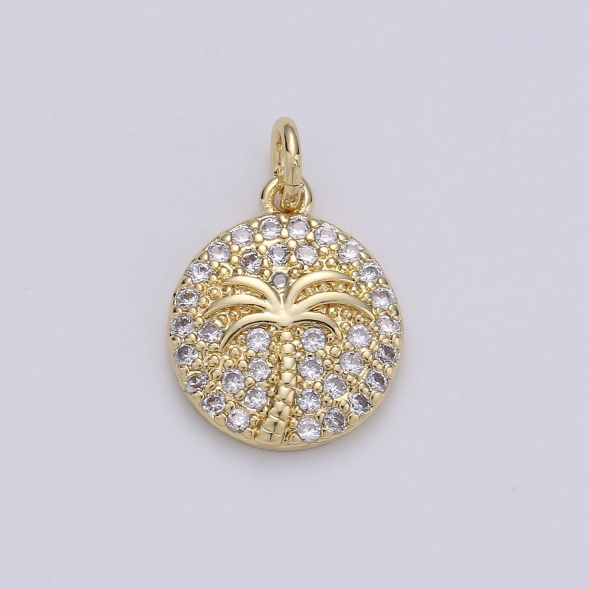 10x15mm 14k Gold Filled Charms, Pave Palm Tree, CZ Charms, Palm Tree Pendant, Gold Charms, CZ Pendant, Charms, Micro Pave Charm D-645 TO D-650