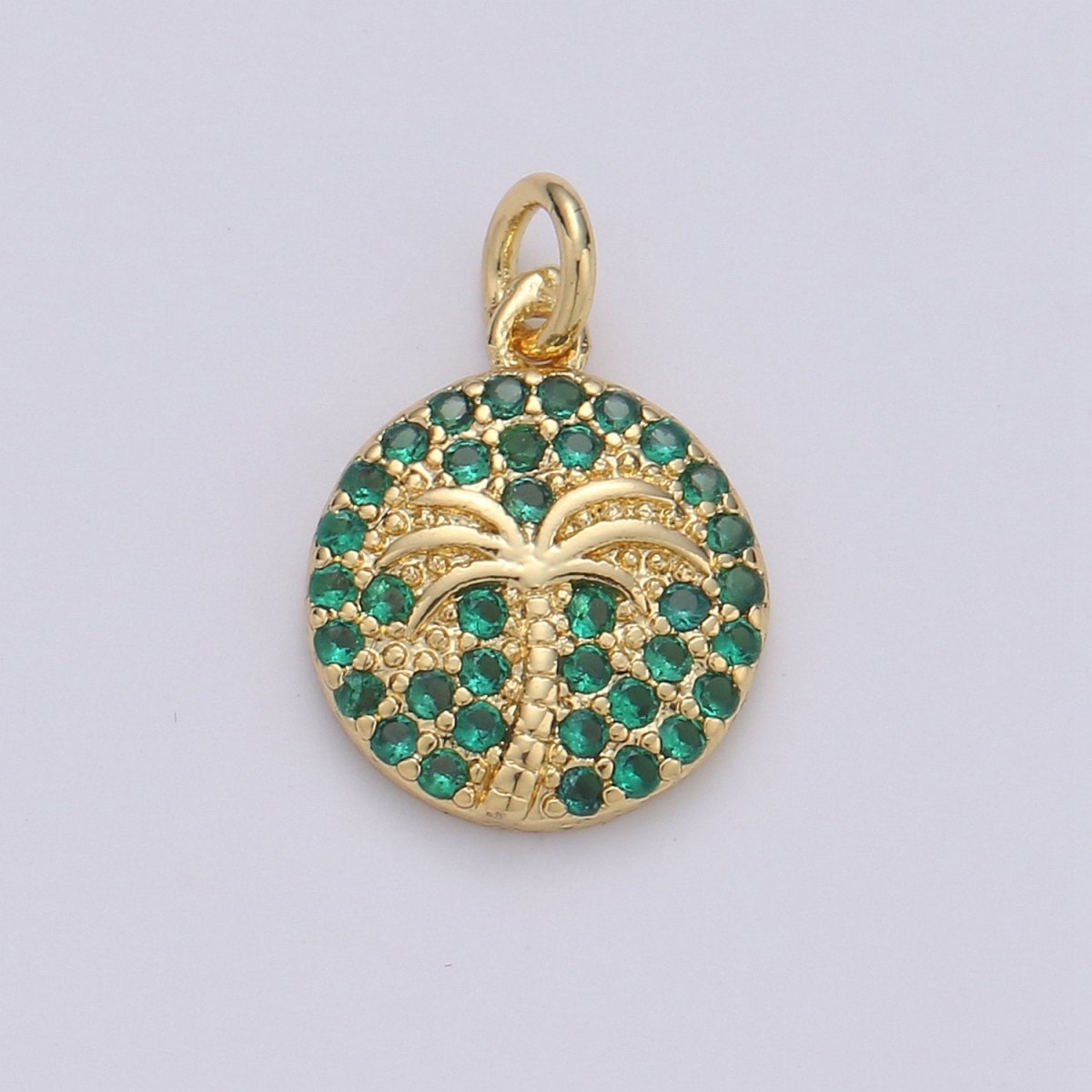 10x15mm 14k Gold Filled Charms, Pave Palm Tree, CZ Charms, Palm Tree Pendant, Gold Charms, CZ Pendant, Charms, Micro Pave Charm D-645 TO D-650