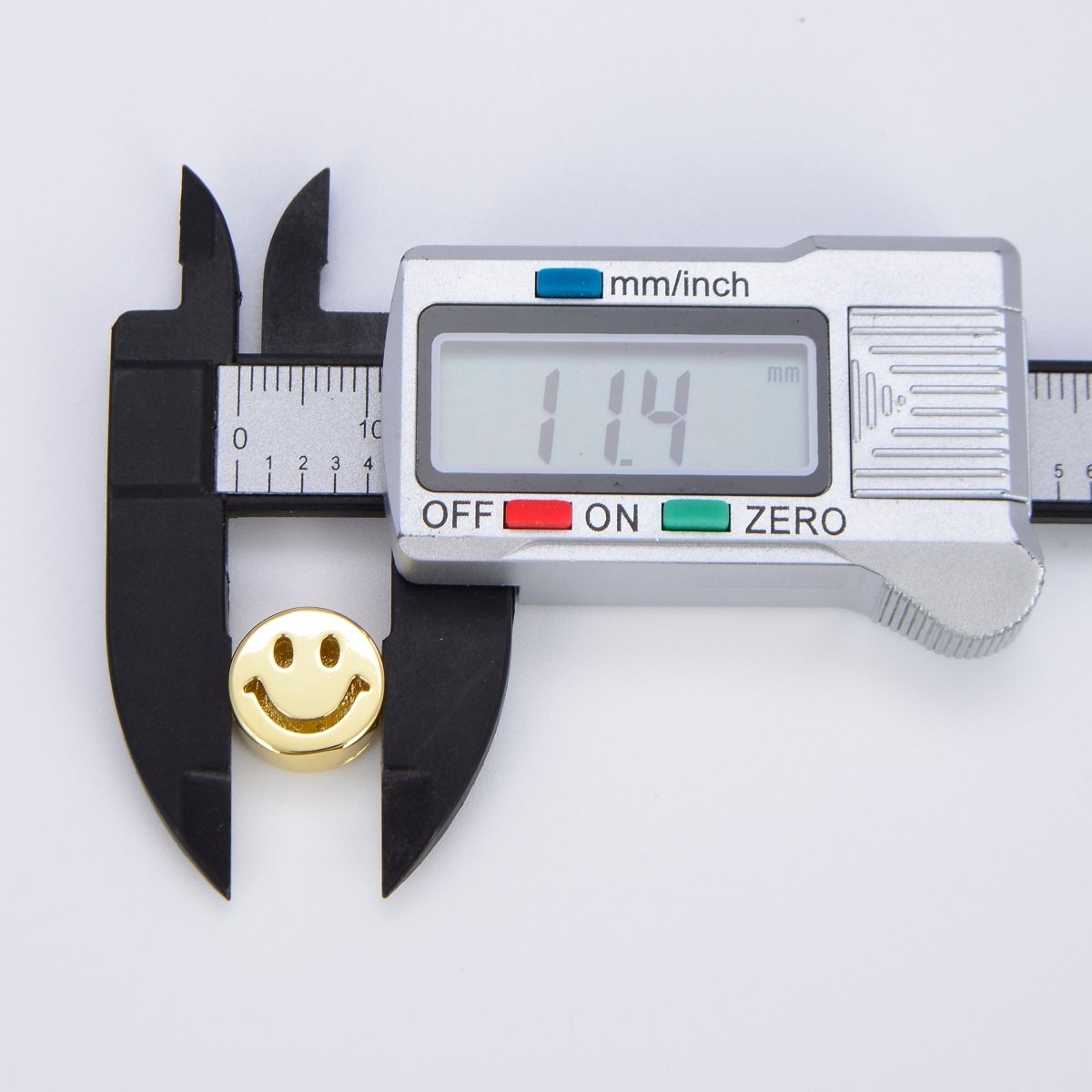 11.5mm Smiley Face Beads, Emoji Beads, Happy Face, Gold Cute Spacer Beads, Necklace And Bracelet Making, Jewelry Supplies B-484