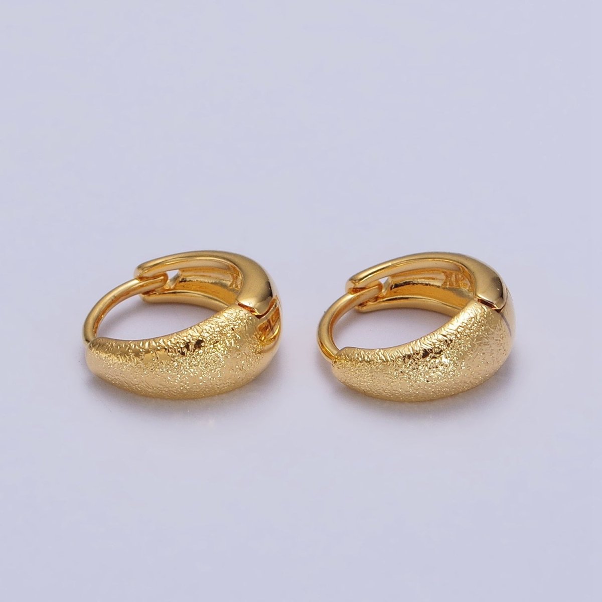 11mm Hammered Textured Dome Everyday Gold Huggie Earrings | AB121