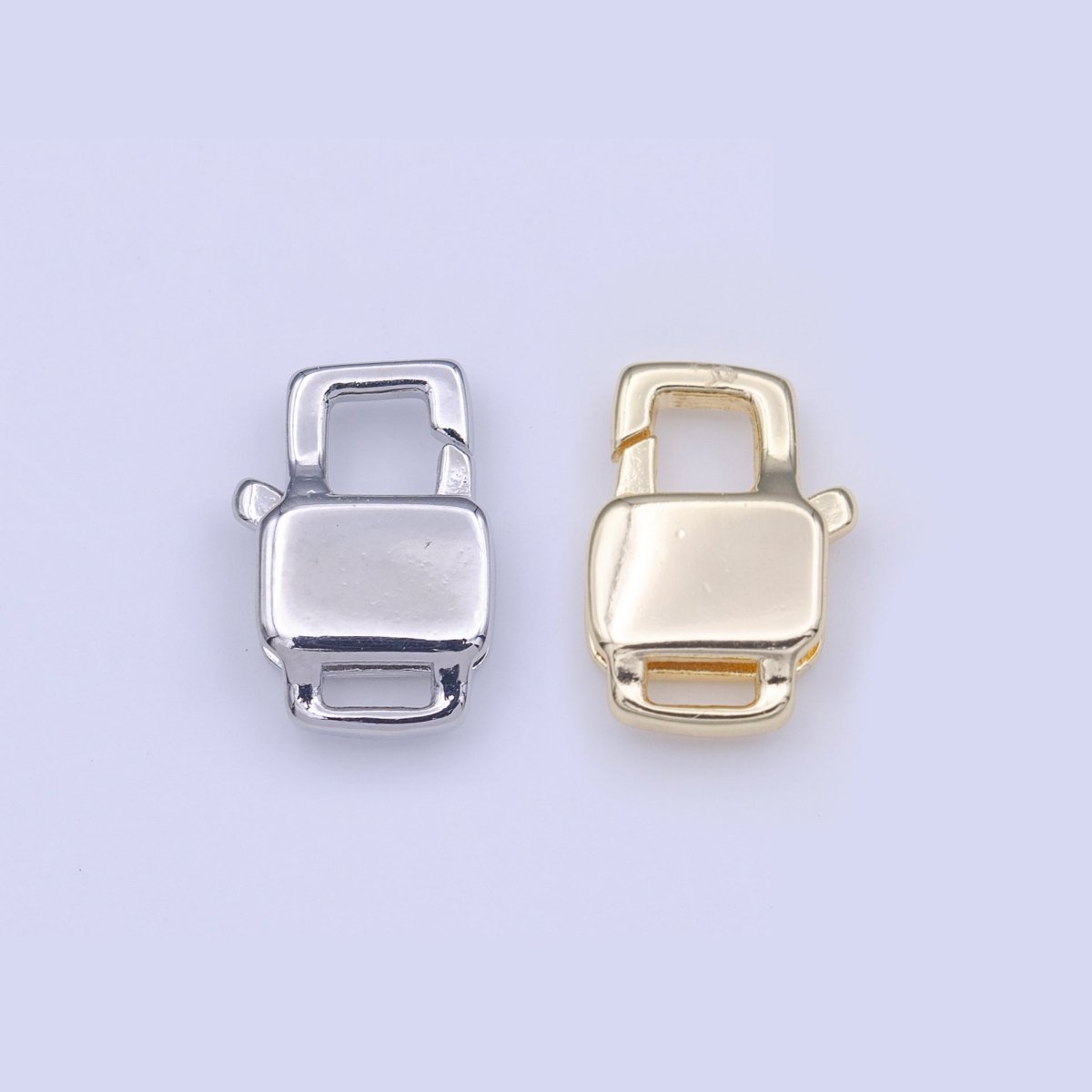 12mm Double Sided Boxy Rectangular Lobster Clasps Jewelry Closure in Gold & Silver | K-261 K-267