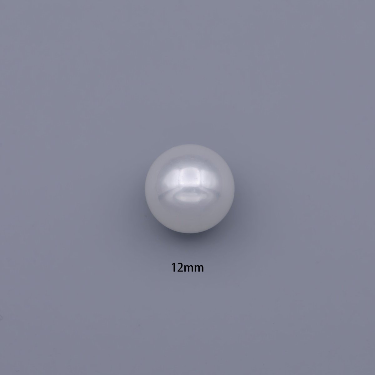 12mm White Acrylic Pearl Round Beads | P-1831