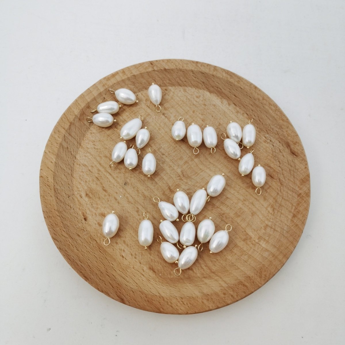 12x8 mm Oval Freshwater Pearl with ring, Fresh Water round pearls supply for Bridal Jewelry Necklace Earring Component P-1793