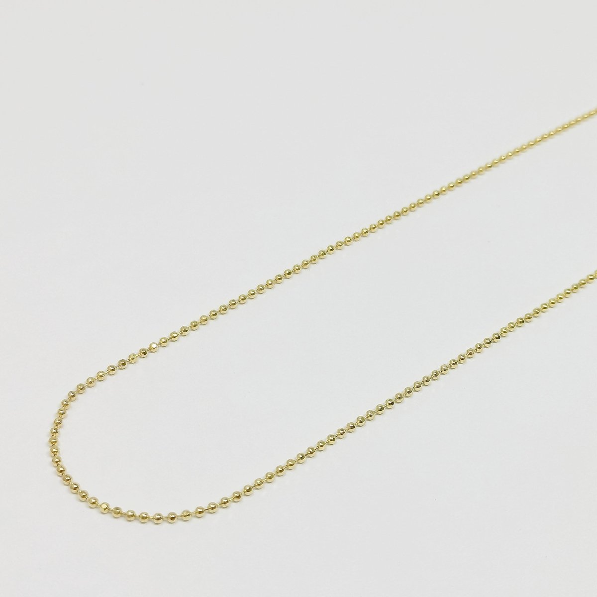 OS 1.3mm Ball Beads Chain, 24K Gold Filled Chain By Yard, Round Bead Chain For DIY Jewelry Making, Bracelet Necklace Component Supply | ROLL-357
